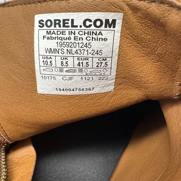 Sorel Joan of Arctic Wedge III Zip Boots Womens Size 10.5 Brown Leather Snow.B4 - Picture 8 of 9